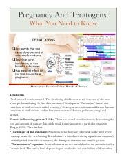 Pregnancy and Teratogens: What You Need to Know .